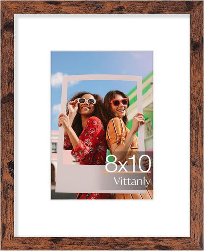 Vittanly 11x14 Picture Frame, Display Pictures 8x10 with Mat or 11x14 without Mat, Photo Frame for Wall Mounting, Black, 1 Pack - Colors A