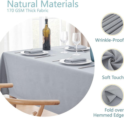 Veblandy Rectangle Tablecloth Waterproof Linen Textured Table Cloth Stain and Wrinkle Resistant Washable, Decorative Fabric Table Cover for Dining, Party and Camping (Sage Green, 52 * 70)
