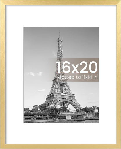 upsimples 8x10 Picture Frame, Display Pictures 5x7 with Mat or 8x10 Without Mat, Wall Hanging Photo Frame, Black, 1 Pack - Colors B