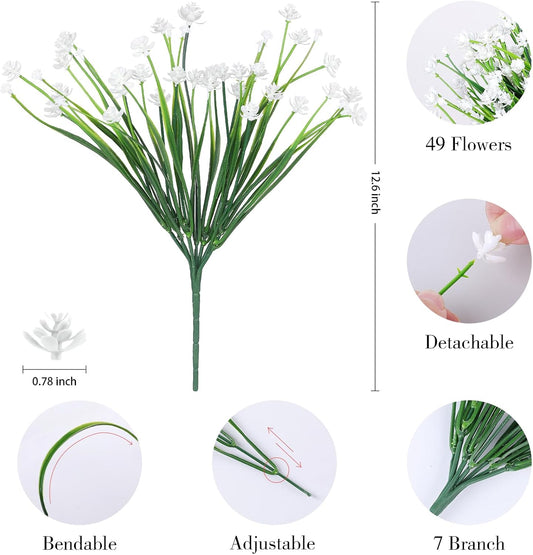 AGIRL 24 Bundles Artificial Flowers for Outdoor,Fake Flowers No Fade Plastic Faux Plants for Decoration Hanging Planters Outdoor&Indoor Garden Patio Porch Window Party Farmhouse