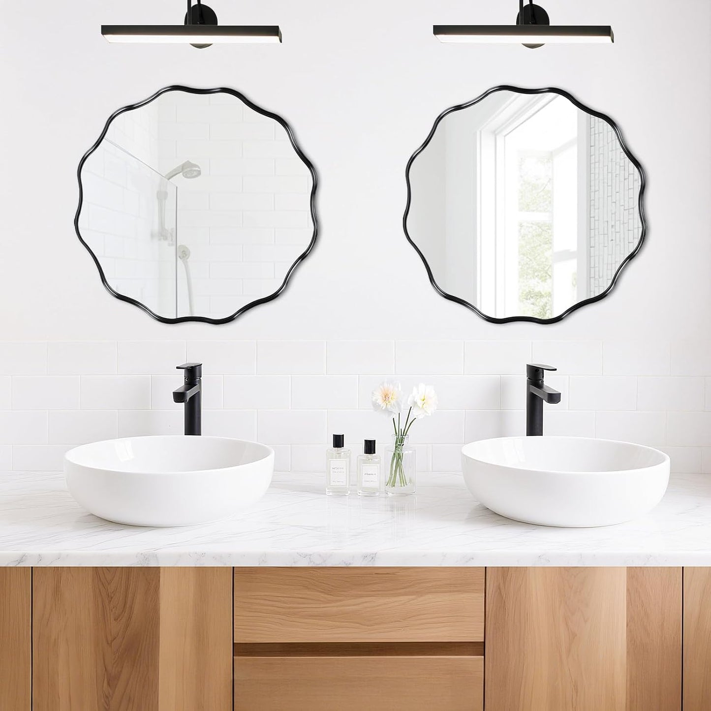 Fabuday Black Circle Mirror for Wall 20 inch - Round Mirrors for Bathroom, Entryway, Living Room, Hallway, Bedroom Decor, Small Matte Framed