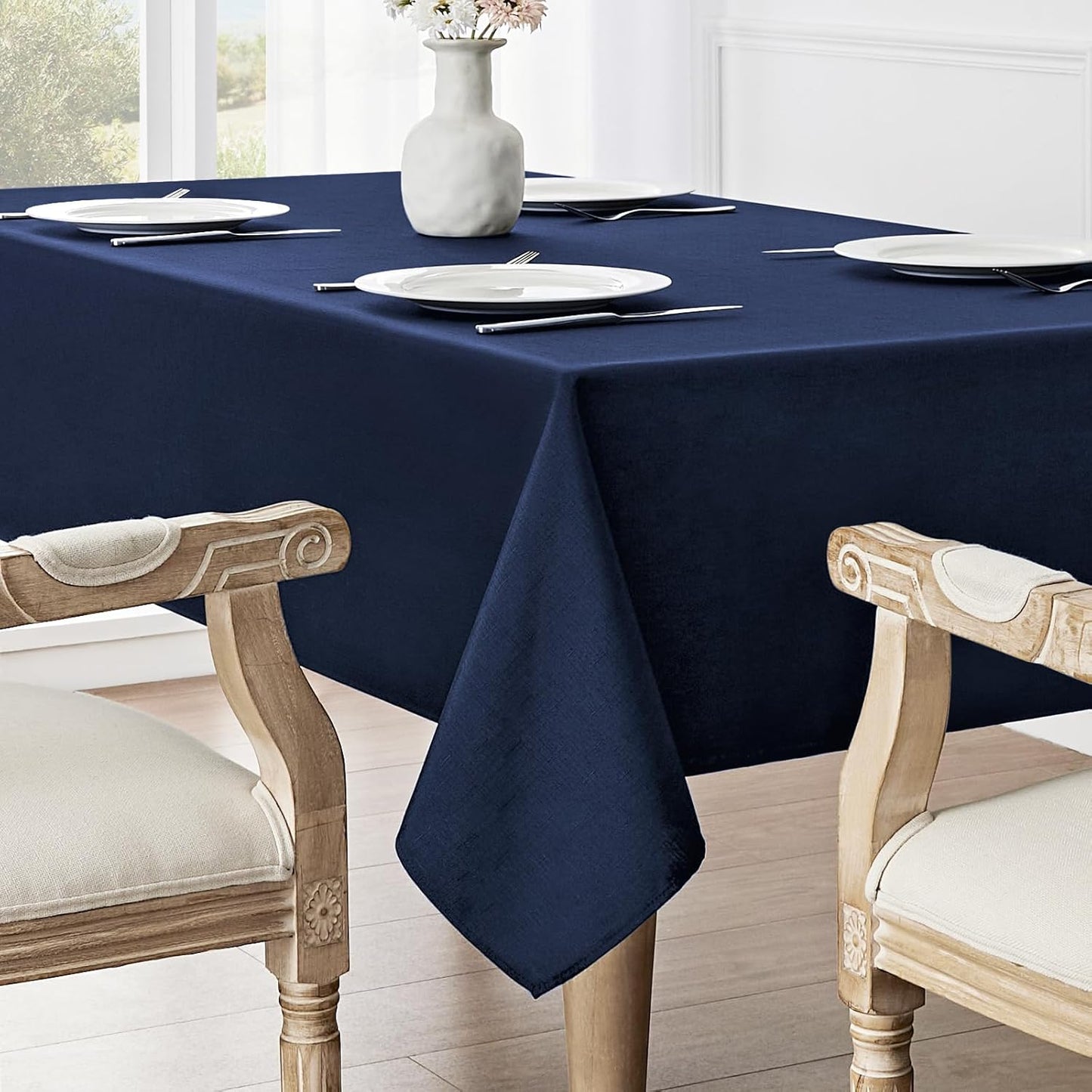 Veblandy Rectangle Tablecloth Waterproof Linen Textured Table Cloth Stain and Wrinkle Resistant Washable, Decorative Fabric Table Cover for Dining, Party and Camping (Sage Green, 52 * 70)