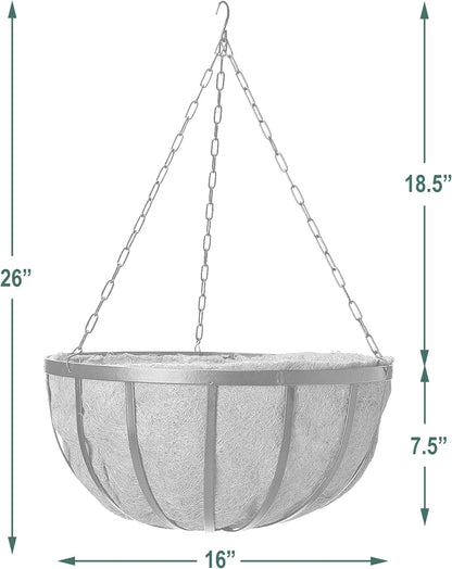 Arcadia Garden Products 1592 Solstice Series Coconut Hanging Basket 16-Inch