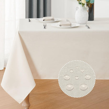 Veblandy Rectangle Tablecloth Waterproof Linen Textured Table Cloth Stain and Wrinkle Resistant Washable, Decorative Fabric Table Cover for Dining, Party and Camping (Sage Green, 52 * 70)