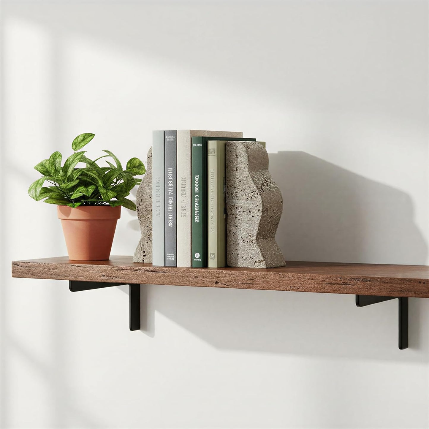 Creative Co-Op Decorative Travertine Wave Bookends, Natural, Set of 2