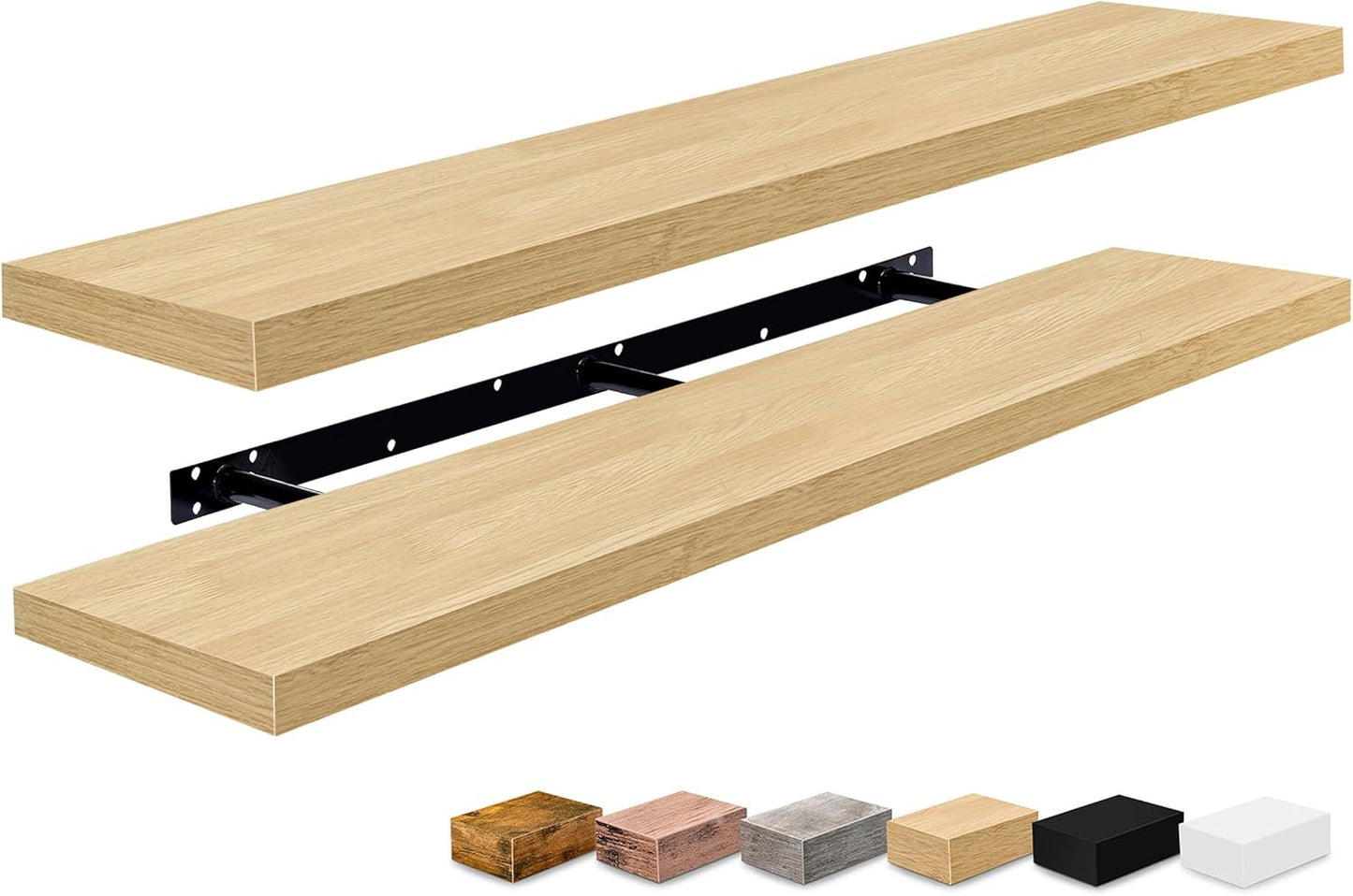 Sorbus Floating Shelves for Wall - 48 Inch Long Bathroom Shelves, Wall Decor for Bedroom, Kitchen, Living Room & Book Storage - Mounted Floating Shelf with Invisible Brackets (Maple Wood, 2 Pack)