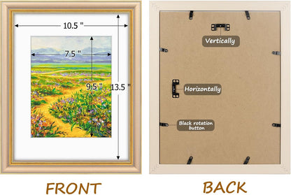 Golden State Art,11x14 Ornate Picture Frame for 8x10 Photo with Mat or 11 x 14 Prints without Mat,Real Glass Wall Display(Color:Green Gold)