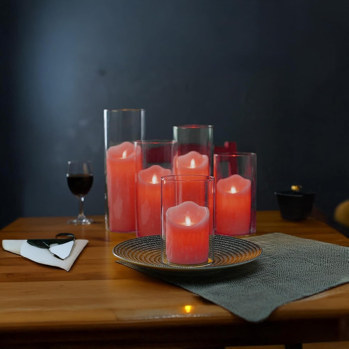 WGVI Hurricane Candle Holder Sleeve, Wide 4", Height 10", Clear Glass Cylinder Candleholder, Chimney Tube, Open Ended Candle Shade, 1 Piece - Colors B