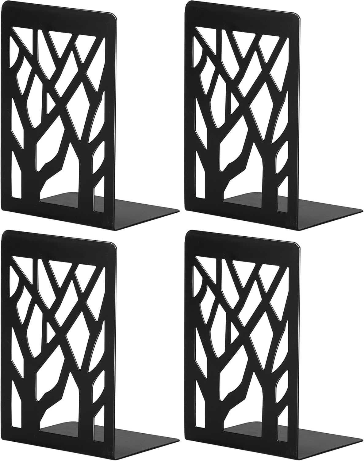 Book Ends, Bookends, Bookends for Shelves, Bookend, Book Ends for Heavy Books, Black Metal Book Shelf Holder Home Decorative, Book Stoppers for Shelves 3 Pair