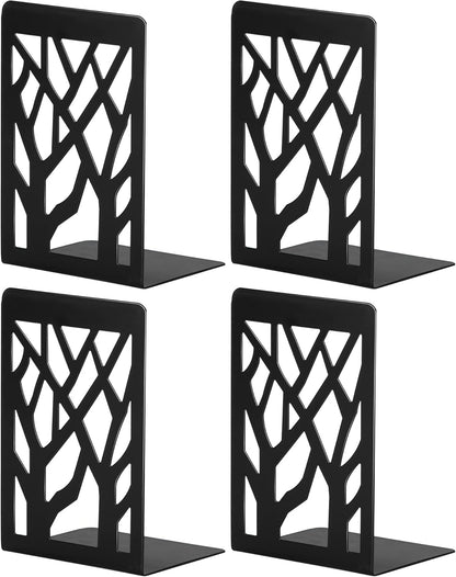 Book Ends, Bookends, Bookends for Shelves, Bookend, Book Ends for Heavy Books, Black Metal Book Shelf Holder Home Decorative, Book Stoppers for Shelves 3 Pair