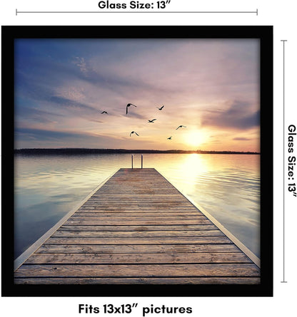 Americanflat 12x18 Poster Frame with Shatter-Resistant Glass - Signature Collection - Gallery-Style Frames Made of Engineered Wood - Photo Frame for Wall Display - Black - Colors B
