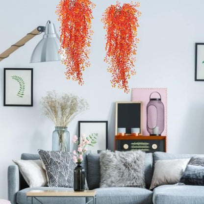 RECUTMS Fake Hanging Plants Artificial Ferns for Outdoor Hanging Faux Plants Vine Ivy Faux Fern Hanging Vines Wall Plants for Home Garden Party Wedding Decor (White 4P)