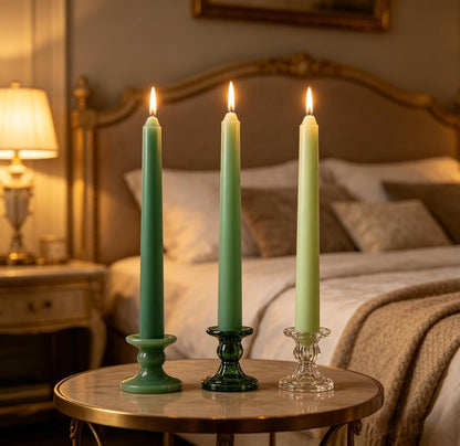 12-Pack Earth Tone Taper Candles, 10 Inch Unscented Dripless Candlesticks, Long-Lasting Burn Time of 7-8 Hours, Perfect for Fall Harvest Halloween Thanksgiving Dinners Parties and Home Décor
