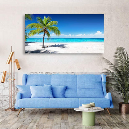 Baisuart S02250 Canvas Prints Wall Art Beach Sunset Ocean Waves Nature Pictures Stretched Canvas Wooden Framed for living Room Bedroom and Office