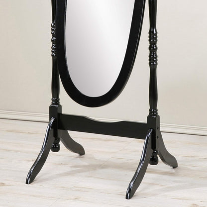 Roundhill Furniture Traditional Queen Anna Style Wood Floor Cheval Mirror, Cherry Finish