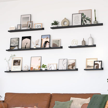 Heimlove Picture Ledge Shelf, Floating Shelves Set of 2, 24 Inches Picture Shelf for Wall with Ledge, Kids Bookshelf Wall Mounted for Living Room Bedroom Decor Books Photo Frames - White