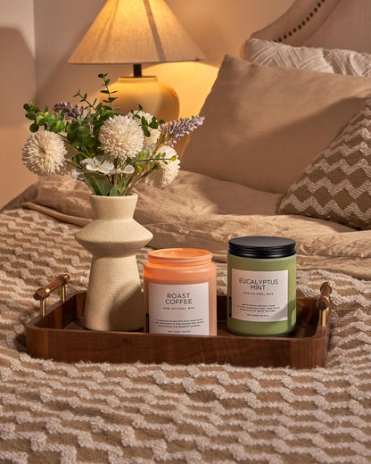 M&SENSE Eucalyptus & Mint Scented Jar Candle, Large 19.4oz Natural Soy Wax, 110-Hour Long Lasting Non-Toxic Clean Burning, Fresh Smelling Home Aromatherapy for Spa Stress Relief, Gifts for Men Women