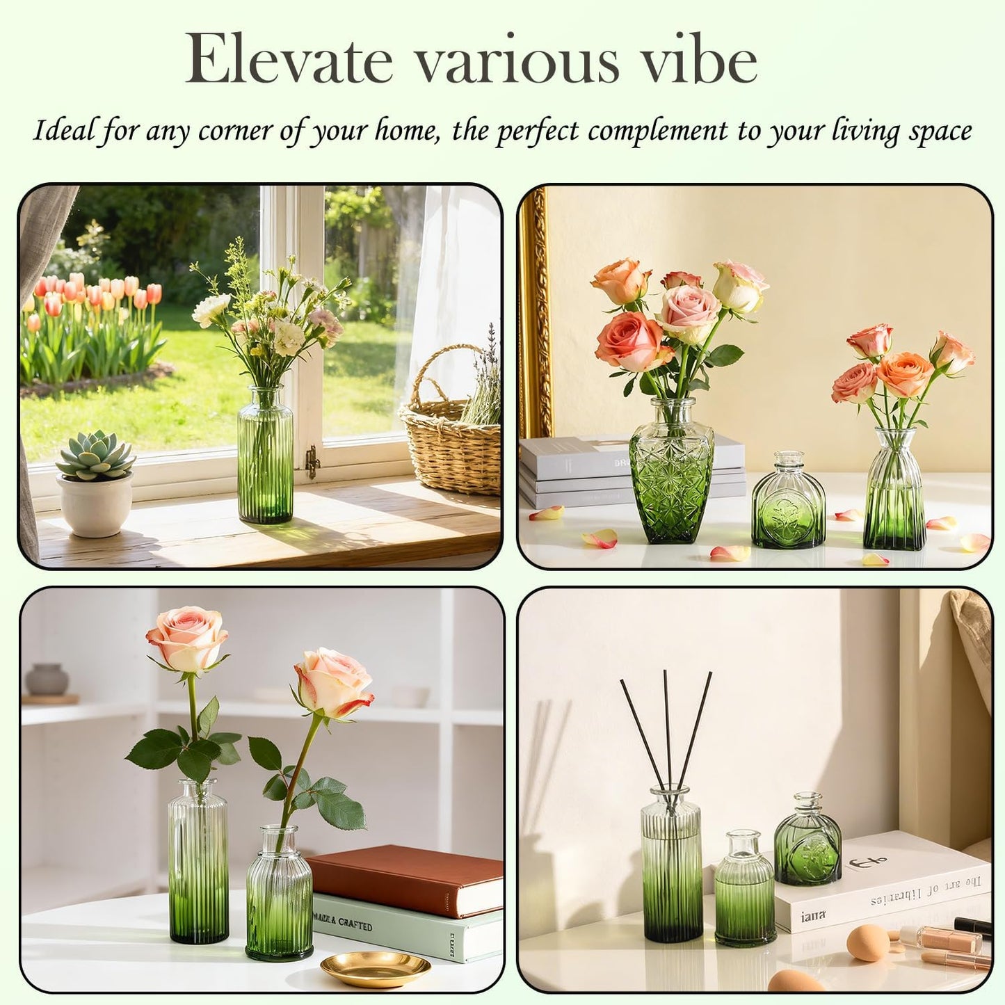 Clear Glass Bud Vase Set of 12 Pcs,Small Bud Vases in Bulk,Glass Crystal Flower Vases Table Centerpieces for Party Event Wedding Decor Baby Shower Decorations (Clear, 12 Pcs)
