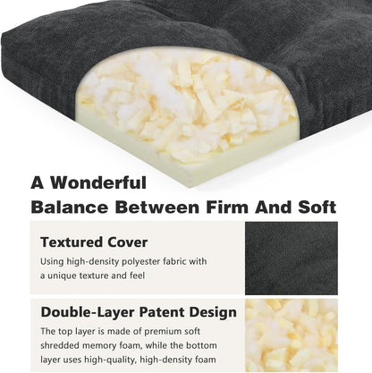 baibu 36 Inch Memory Foam Bench Cushion, Dual-Layer Patent Design Non-Slip Indoor Bench Cushion with Ties, 36x15x3Inch, Beige