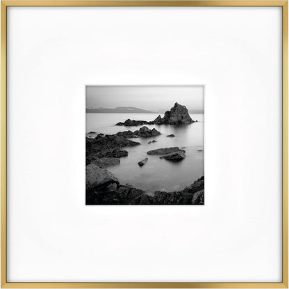 MCS Master & Co. Foundry Metal 18x18 Matted Picture Frame with 8x8 Photo Display, Black Vertical & Horizontal Wall Hanging Frame for Photos & Artwork (1-Pack)