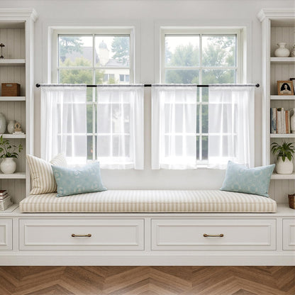 MIULEE White Sheer Curtains 84 Inches Long, 4 Panels Set, Light Filtering Rod Pocket Voile Drapes for Living Room and Bedroom, Airy Soft Fabric Window Treatments, 42 x 84 Inches