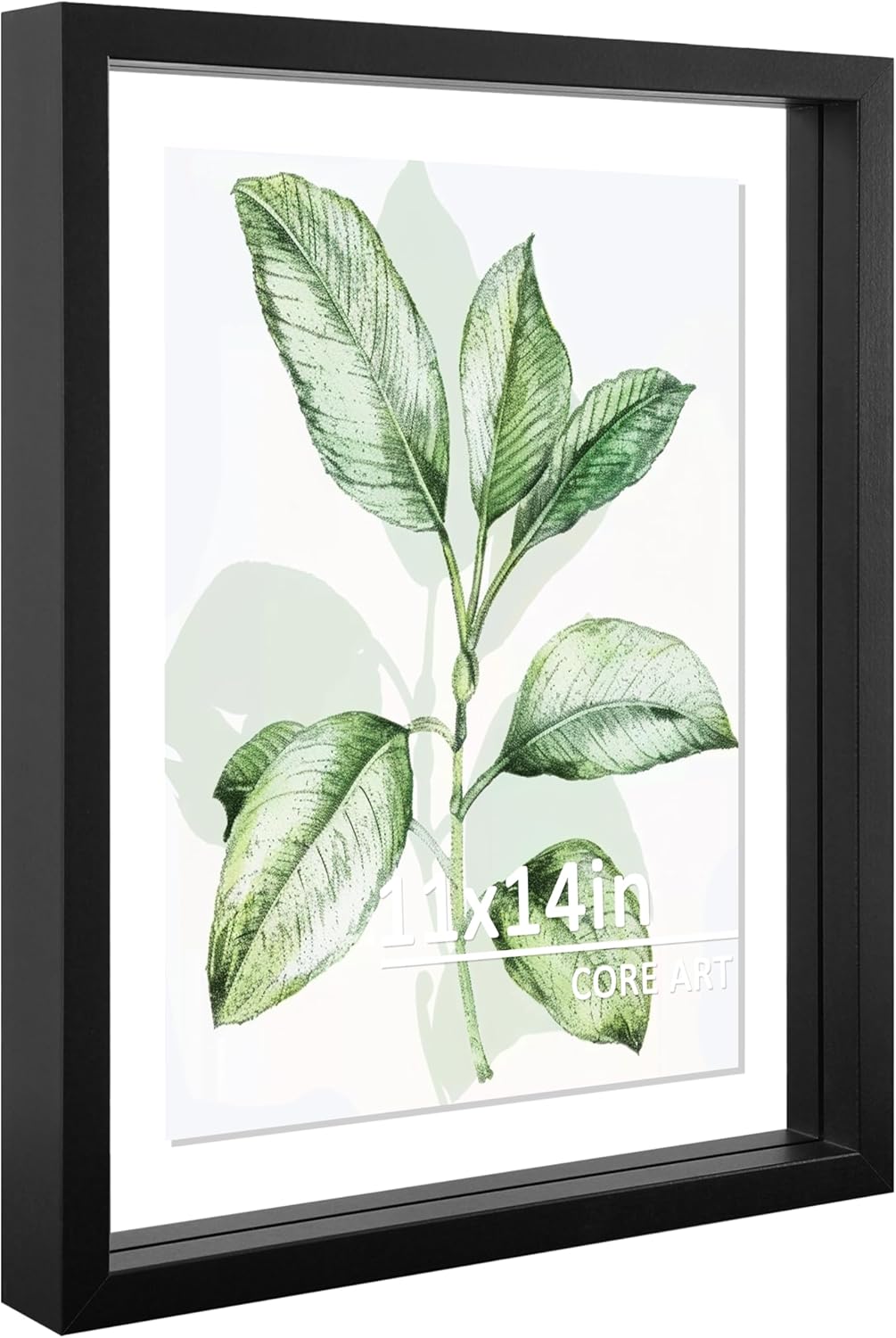 CORE ART 8x10 Floating Picture Frame,Double Plexglass Floating Frame for 5x7,4x6 Pictures,Wall or Tabletop Display,Black