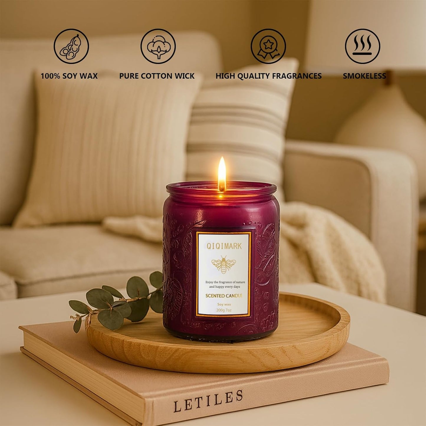 Mother’s Day Candles Gift Set for Mom, Natural Soy Wax Scented Jar Candles 6-Pack, Aromatherapy Candles for Home, 42oz 300 Hours Long Lasting, Gifts for Women