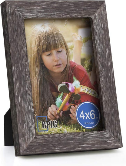 RPJC 5x7 Picture Frames Made of Solid Wood High Definition Glass for Table Top Display and Wall Mounting Photo Frame Black