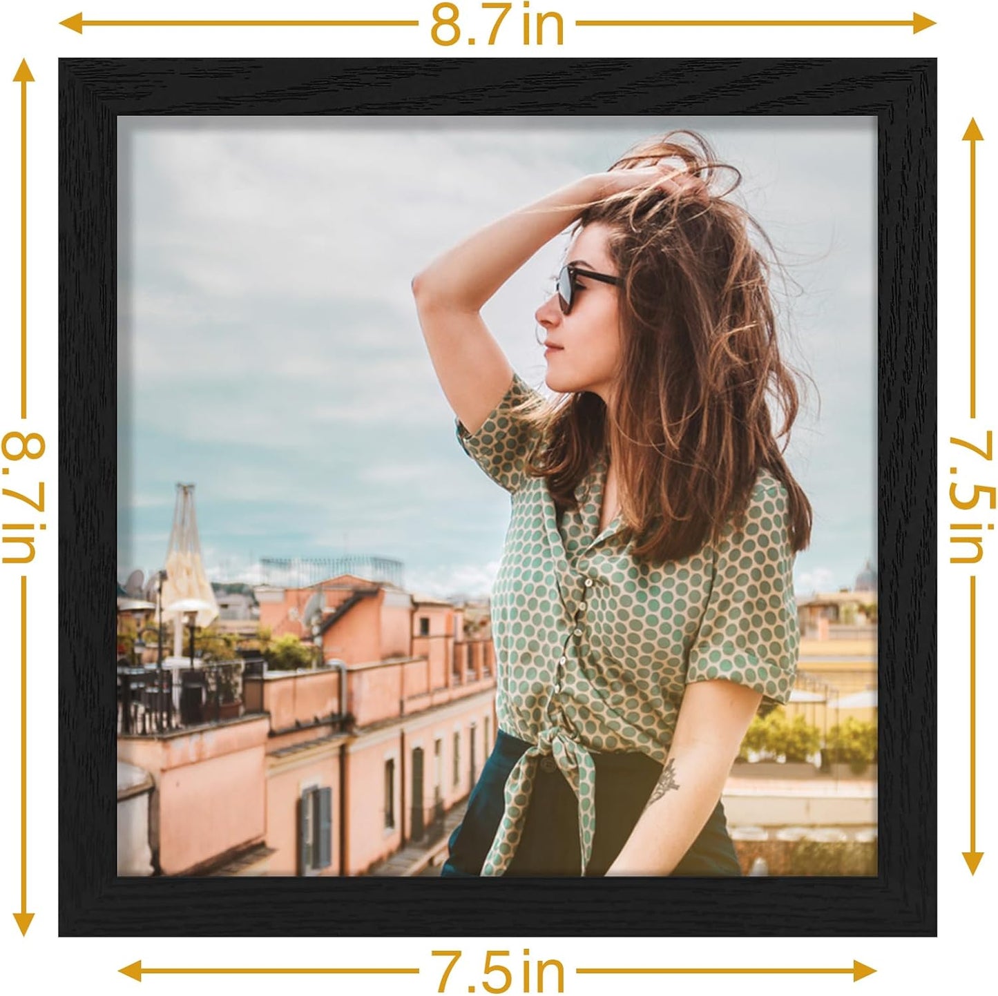 Vittanly 11x14 Picture Frame, Display Pictures 8x10 with Mat or 11x14 without Mat, Photo Frame for Wall Mounting, Black, 1 Pack - Colors A