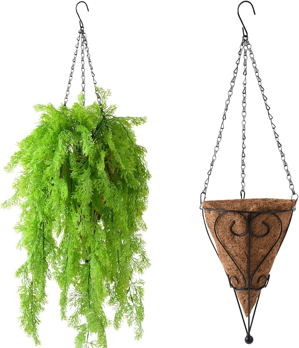 ZFProcess Artificial Faux Hanging Plants Basket for Spring Summer Outdoor Decoration, Fake Eucalyptus Plant UV Resistant Look Real for Outside Porch Home Patio Balcony Yard(Eucalyptus)