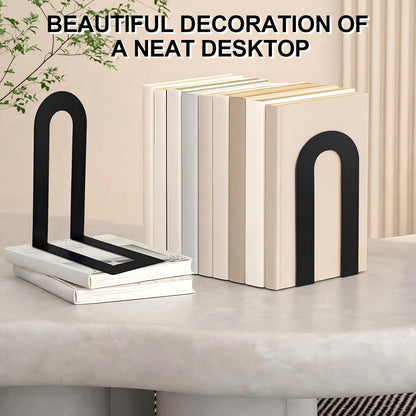 Chunful 12 Pcs Modern Metal Book Ends for Shelves Decorative Small Bookends Book Shelf Organizer Minimalist Design Stopper to Hold Books for Home Office (Gold,5.5 * 3.75 * 2.25inch)