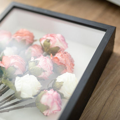 Shadow Box Frame 8x10 - 3 Pack Wood Deep Shadowbox with Glass Shadow Boxes Display Cases Suitable for Photos, Dried Flowers, Handicrafts Picture Frames for Wall (Black)