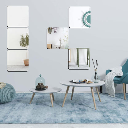 12'' Round Wall Mirror Tiles High Clear Reflecticon Self Adhesive Acrylic Mirror Sheets Circle Stickers for Bathroom, Bedroom, Door, Home Decor
