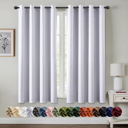 MIULEE Blackout Curtains for Bedroom Living Room 2 Panels, Thermal Insulated Room Darkening Drapes Grommet Noise Reducing Light Blocking Window Treatments 63 Inches Long 40x63 Inch Black - Colors B
