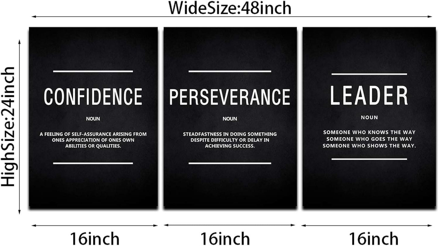 KAWAHONE Canvas Painting Wall Art, Grind Hustle Execution Motivational Wall Art Decoration Posters Prints for Living Room Bedroom, Office Decor, Gallery-Wrapped Canvas Art Set Framed Ready to Hang