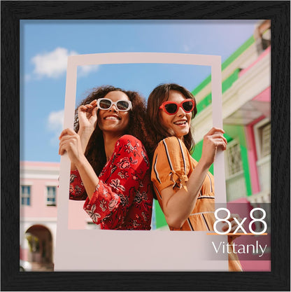 Vittanly 11x14 Picture Frame, Display Pictures 8x10 with Mat or 11x14 without Mat, Photo Frame for Wall Mounting, Black, 1 Pack - Colors A