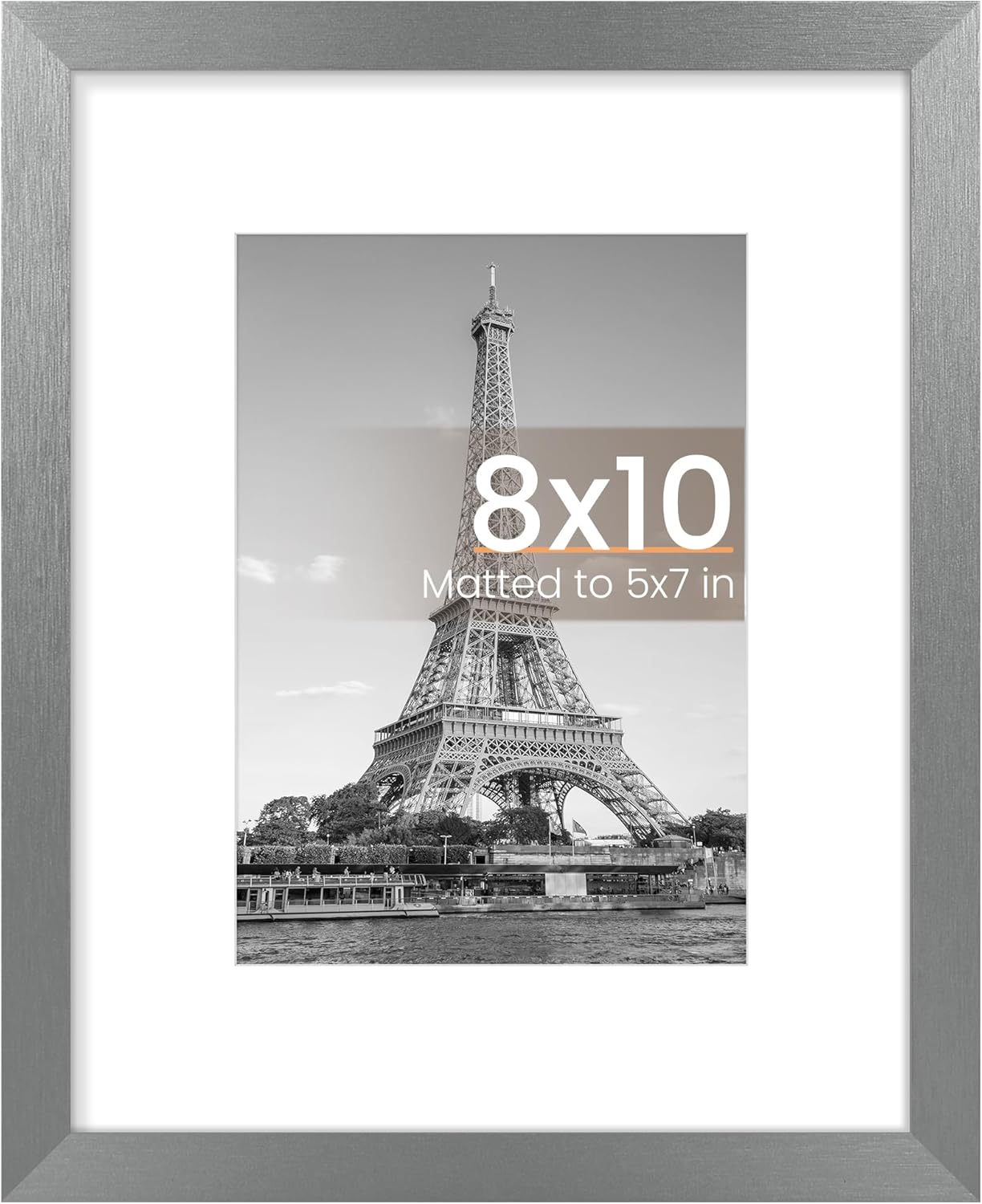 upsimples 8x10 Picture Frame, Display Pictures 5x7 with Mat or 8x10 Without Mat, Wall Hanging Photo Frame, Black, 1 Pack - Colors B