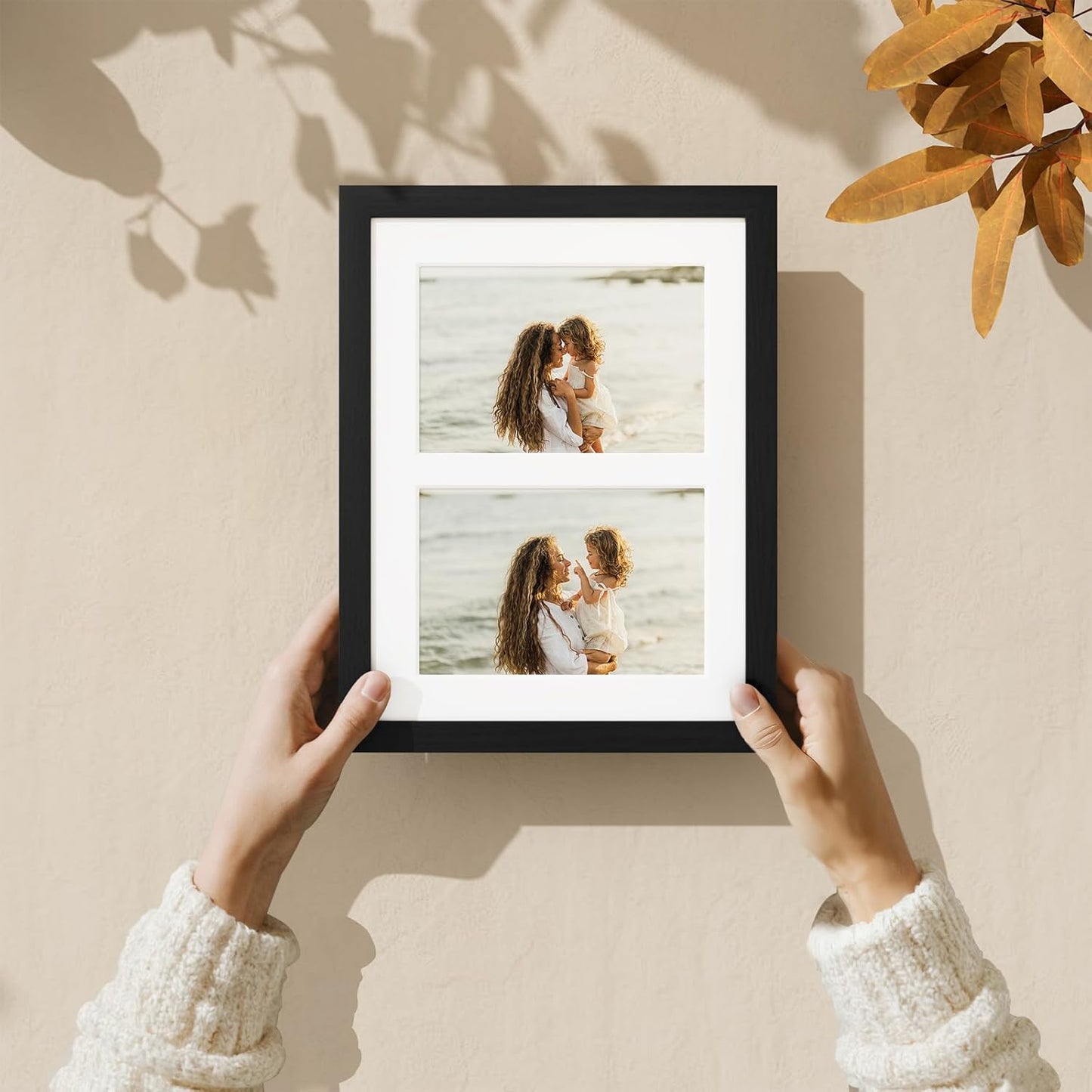 Vittanly 11x14 Collage Picture Frame, Displays 5Pcs 4x6 Pictures with Mat or 1Pcs 11x14 without Mat for Wall Mounting, Picture Frames Collage Wall Decor in Black, 1 Pack