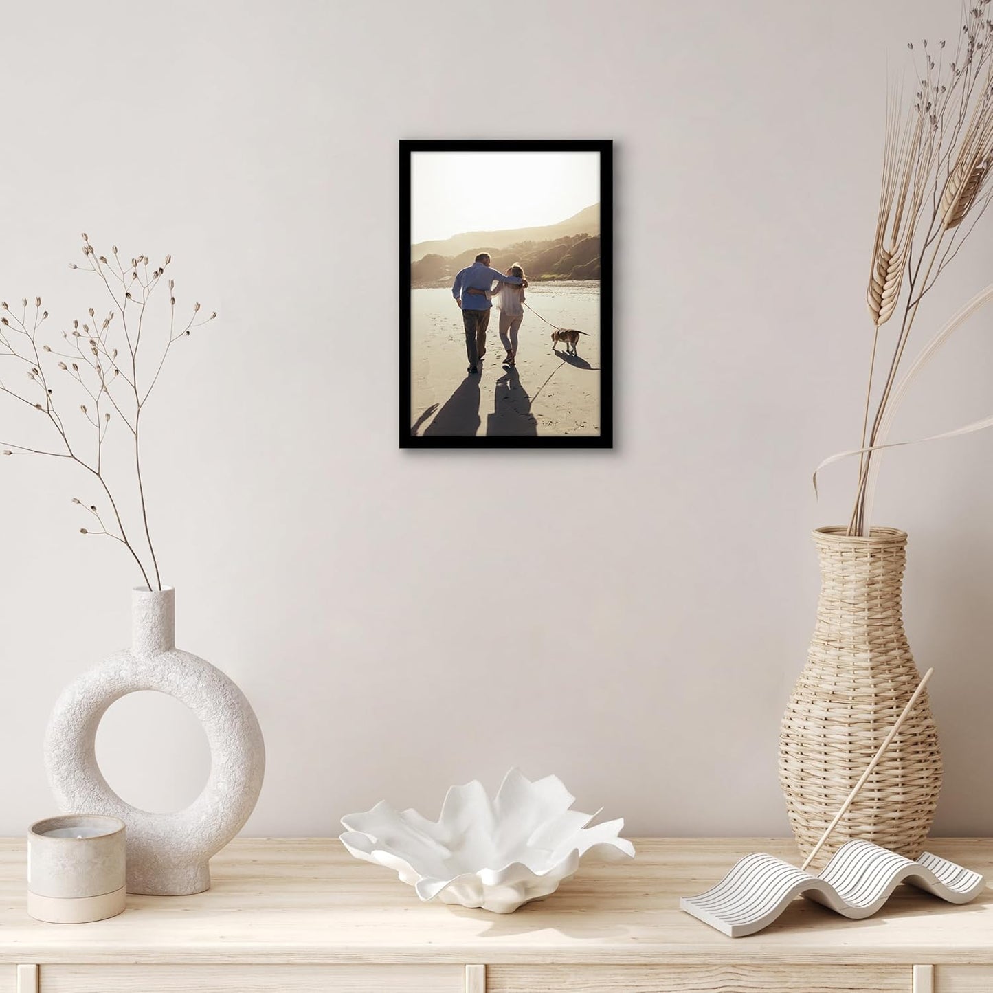 Americanflat 24x36 Poster Frame with Polished Plexiglass - Streamline Collection - Thin Border Picture Frame for Wall Display - Hanging Hardware Included - Black - Colors A