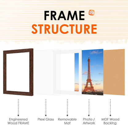 FIXSMITH 10 Pack Picture Frames Collage Wall Decor for Mounting or Tabletop Display, Gallery Wall Frame Set with Two 8x10 Black Frames, Four 5x7 Frames and Four 4x6 Frames, Multi-Pack Photo Frame Set