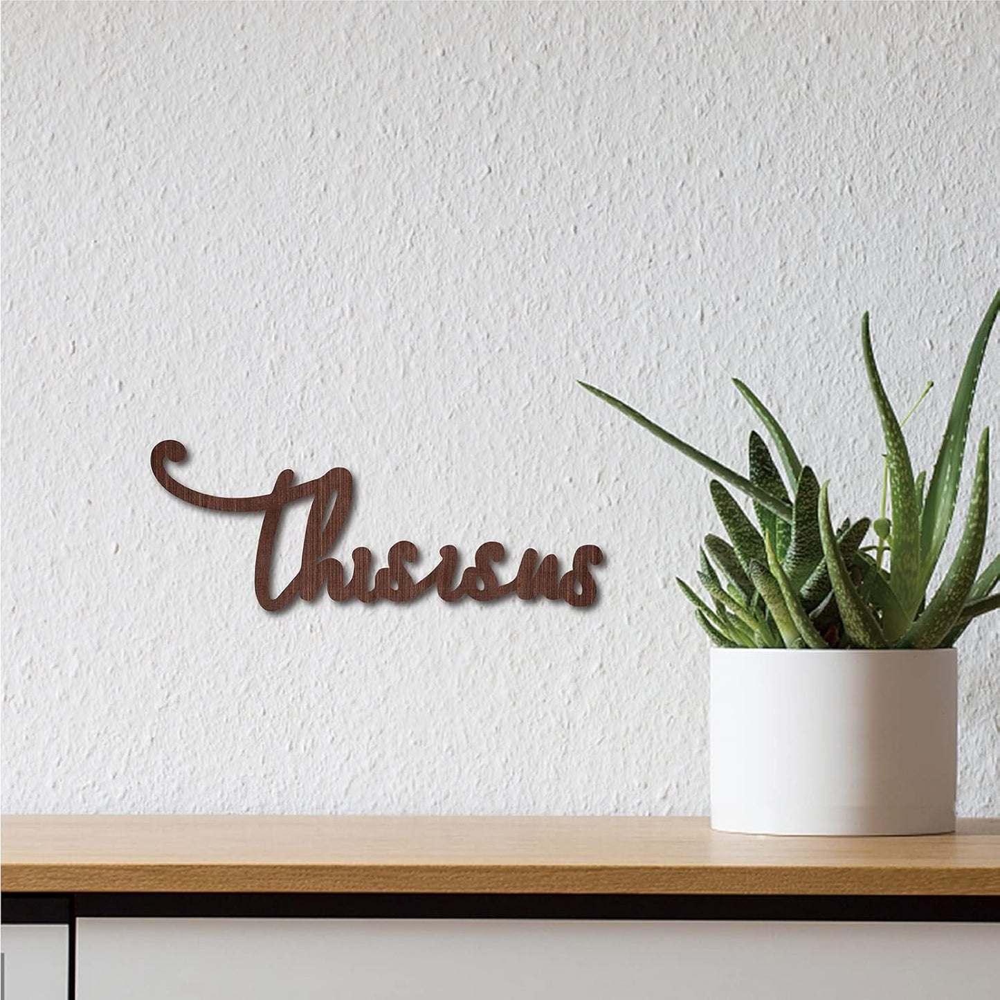 CREATCABIN Cutout Sign Family Letter Wooden Wall Art Decor Wood Word Sculpture Signs Rustic Farmhouse for Housewarming Home Front Door Entryway Wall Decoration, Brown, 11.9 x 5.5inch