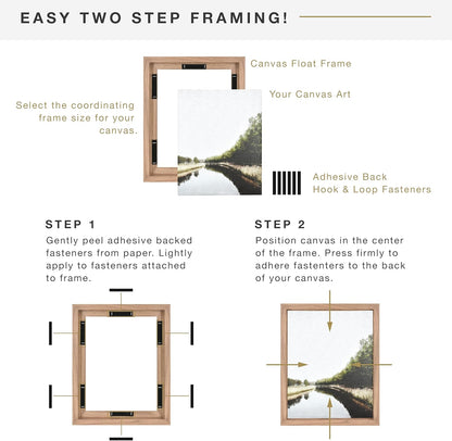 MCS Canvas Float Frames 8x10 Frame, Black Frame for Finished Canvases, Vertical & Horizontal Wall Hanging Frame with Adhesive for Canvas Paintings (1-Pack)