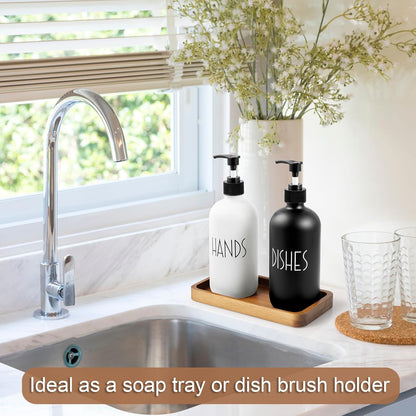 ALELION 11.7" Bathroom Vanity Tray for Counter - Acacia Wood Decorative Tray for Toilet Tank Makeup Perfume Jewelry Catchall Coffee Table - Wooden Kitchen Countertop Organizer for Soap Dispenser