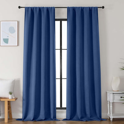Simplebrand Ava Sage Green Blackout Curtains for Bedroom 63 Inch Length 2 Panels Set, Solid Thermal Insulated Energy Saving Rod Pocket Window Treatment Curtains Blackout Drapes, W40 x L63 Inch, Sage - Colors A