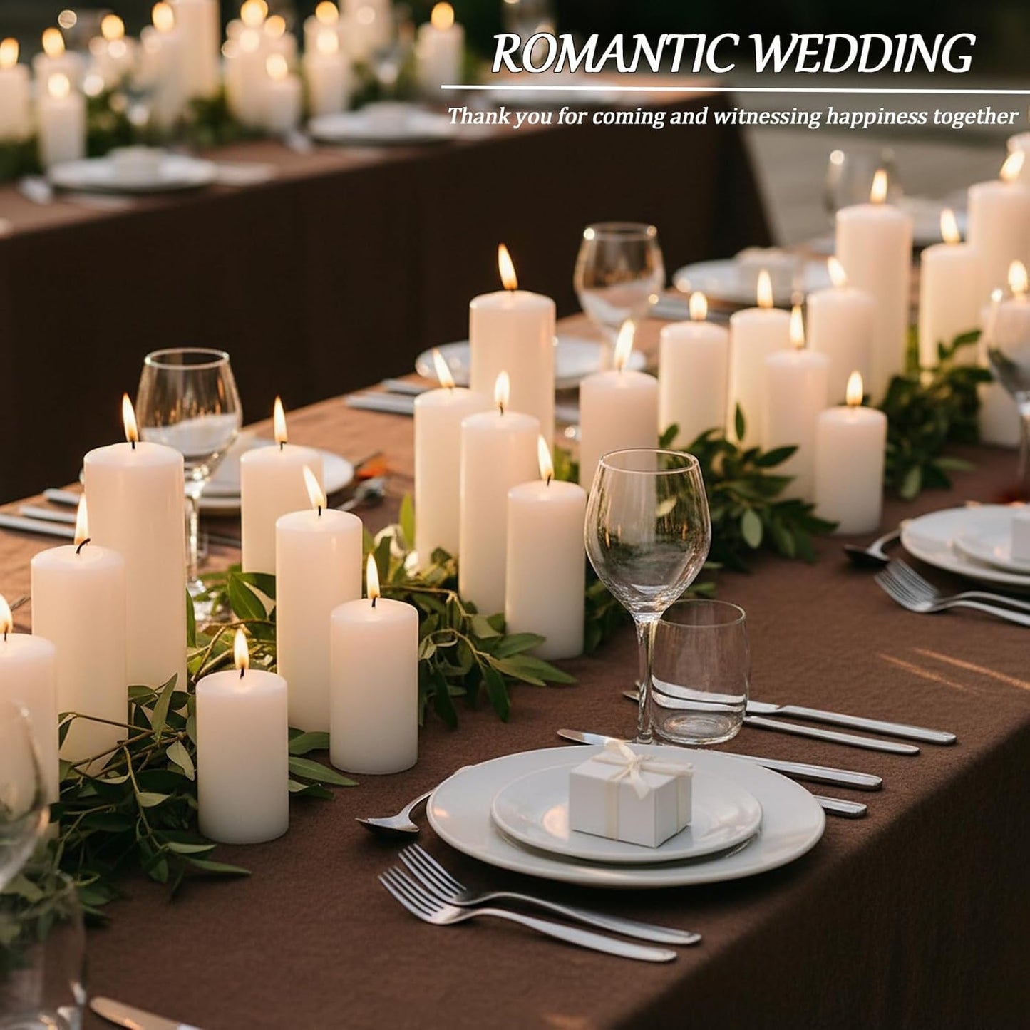 18 Pcs White Pillar Candles Bulk Set，Hurricane Candles，3 Different Lengths 2 x 3/4/6 Inch (6 Each)，Dripless Unscented Smokeless，Gives You a Better Atmosphere When Organizing an Event Party.