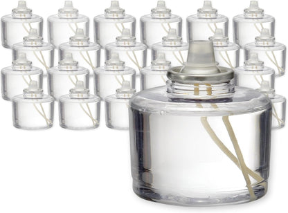 Hollowick Disposable Liquid Candles, 8 Hour, for Use in Glass Votive Tealight Lamp Holders, Restaurant Wedding Table Top Lights, Child Resistant Closures, 90 Pieces, Clear Fuel Oil HD8-90