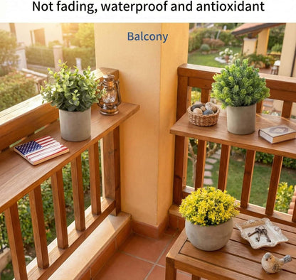 3 Pack Mini Potted Fake Plants Artificial Eucalyptus & Greenery Topiaries with 6 Butterflies,Artificial Plants for Shelf Desk Home Bathroom Farmhouse Room Coffee Table Decor