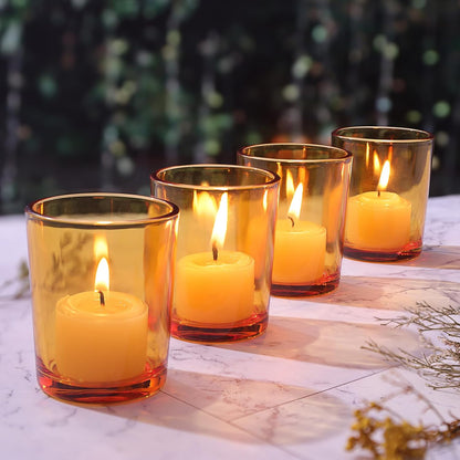 LETINE Gold Votive Candle Holders Set of 36 - Speckled Mercury Gold Glass Candle Holder Bulk - Ideal Spring Summer Decor for Wedding Centerpiece Table，Valentine's Day Decorations Indoor