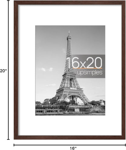 upsimples 8x10 Picture Frame, Display Pictures 5x7 with Mat or 8x10 Without Mat, Wall Hanging Photo Frame, Black, 1 Pack - Colors B