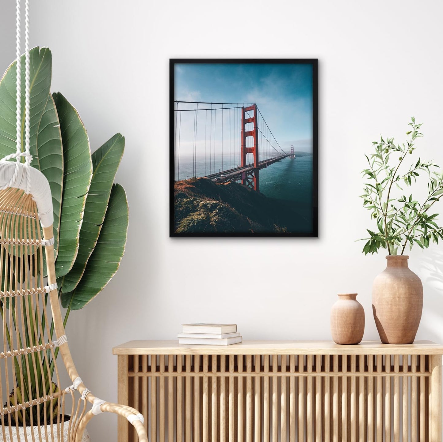 Americanflat 24x36 Poster Frame with Polished Plexiglass - Streamline Collection - Thin Border Picture Frame for Wall Display - Hanging Hardware Included - Black - Colors A